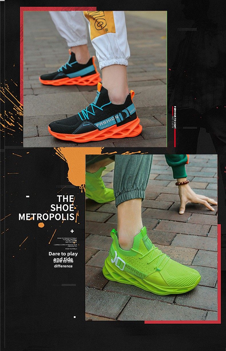 Herrenschuhe Klingenschuhe Fischschuppen-Sportschuhe Neue Herren-Laufschuhe fliegende gewebte atmungsaktive Freizeitsportschuhe_voghion.com