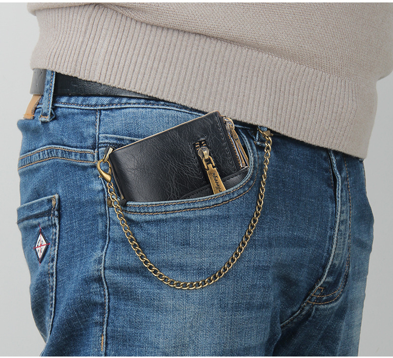 New Men's Short Wallet European And American Business Double Zipper Zero Wallet Multiple Card Slots_voghion.com