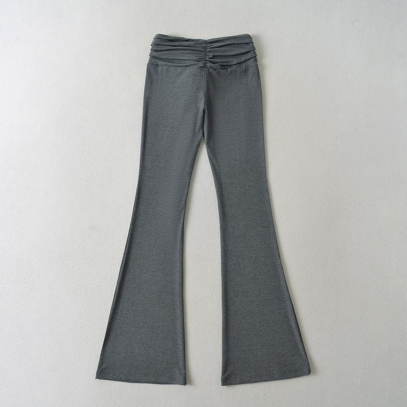 25 Nuovo stile estivo per ragazze calde, vestibilità slim, scollo rotondo, maglietta a maniche corte snellente + pantaloni lunghi casual con lacci e fondo a campana_voghion.com