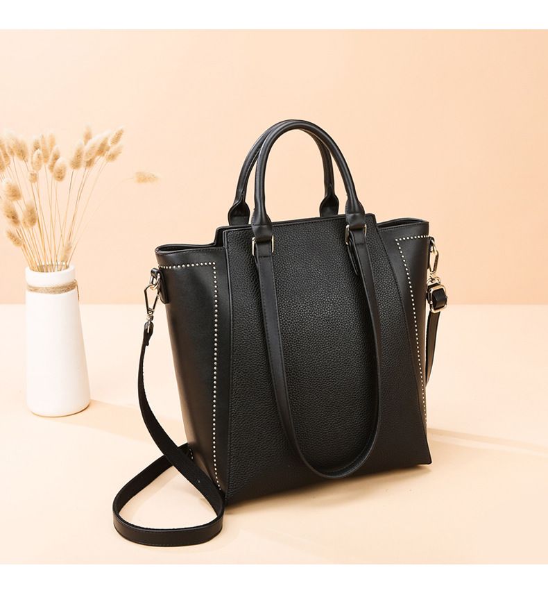 LEMON KOKO Large Tote Bag For Women, Stylish & Spacious PU Handbag With Detachable Strap, Multiple Pockets For Work, Travel & Daily Commute (Black)_voghion.com