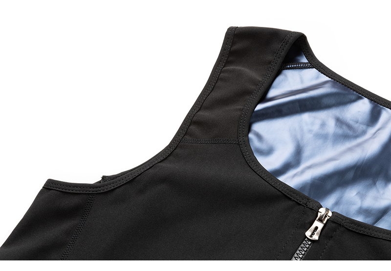 Sudore Uomo Sauna Gilet Vita Trainer Corsetto Cerniera Allenamento Canotta Dimagrante Body Shaper Camicia a compressione Pesare_voghion.com