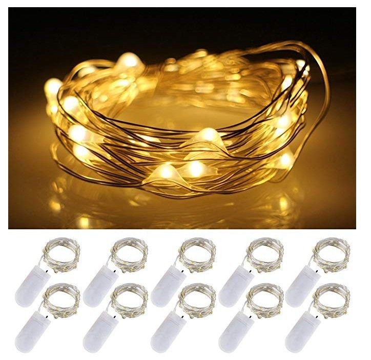 LED Cake Bouquet Box Decoration Light Strip Small Colorful Button Copper Wire String Lights Gift_voghion.com
