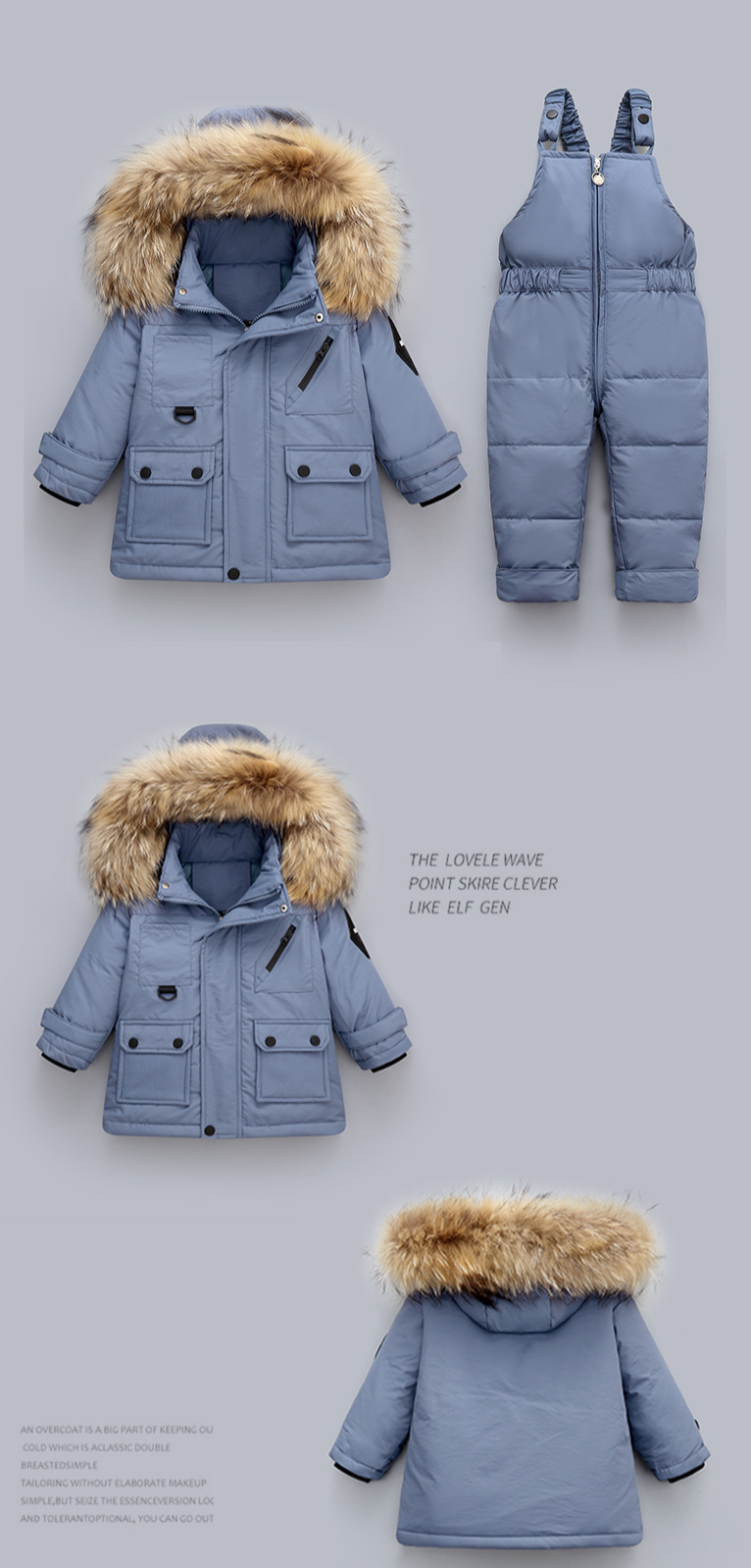 Baby Daunenjacke Jungenanzug Kinder Kleinkind Kleinkind Zweiteiliges Set 1-5 Jahre alt Kinderstil verdickte Jacke_voghion.com