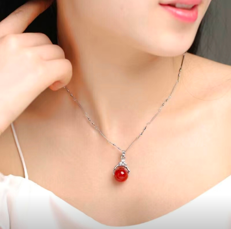 Popolare ciondolo in calcedonio verde dea essenziale in stile coreano, elegante collana verde, ciondolo regalo di compleanno_voghion.com