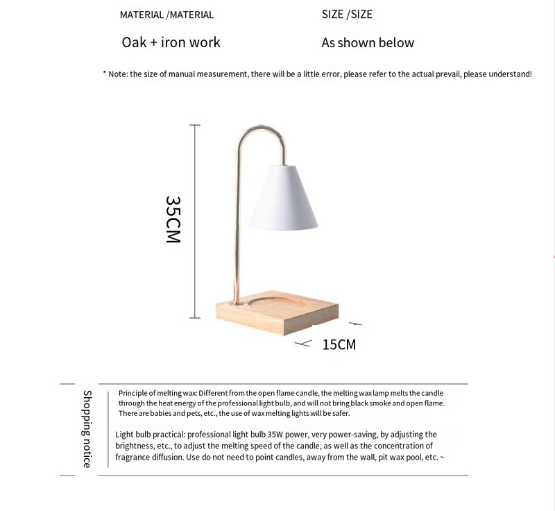 Lampada per aromaterapia lampada a cera olio essenziale candela fusa lampada camera da letto comodino luce notturna in legno lampada da tavolo atmosfera_voghion.com