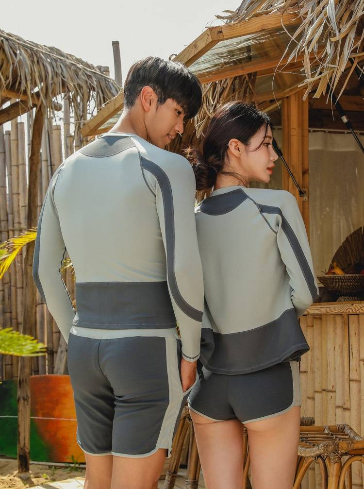 Trajes de buceo, protección solar para hombres y mujeres, secado rápido, dos piezas, manga larga, pantalones largos, trajes de snorkel, trajes de baño, surf_voghion.com