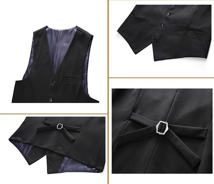 Men's Casual European And American Business Gentleman, Double-breasted Suit, Groom, Best Man, Host, Three-piece Suit + Waistcoat + Long Pants_voghion.com