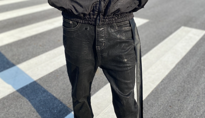 Men's Clothing High Version Ro Style Handmade Wax Pants Vibe Flared Wide Leg Elastic Ribbon High Street Cleanfit Jeans_voghion.com