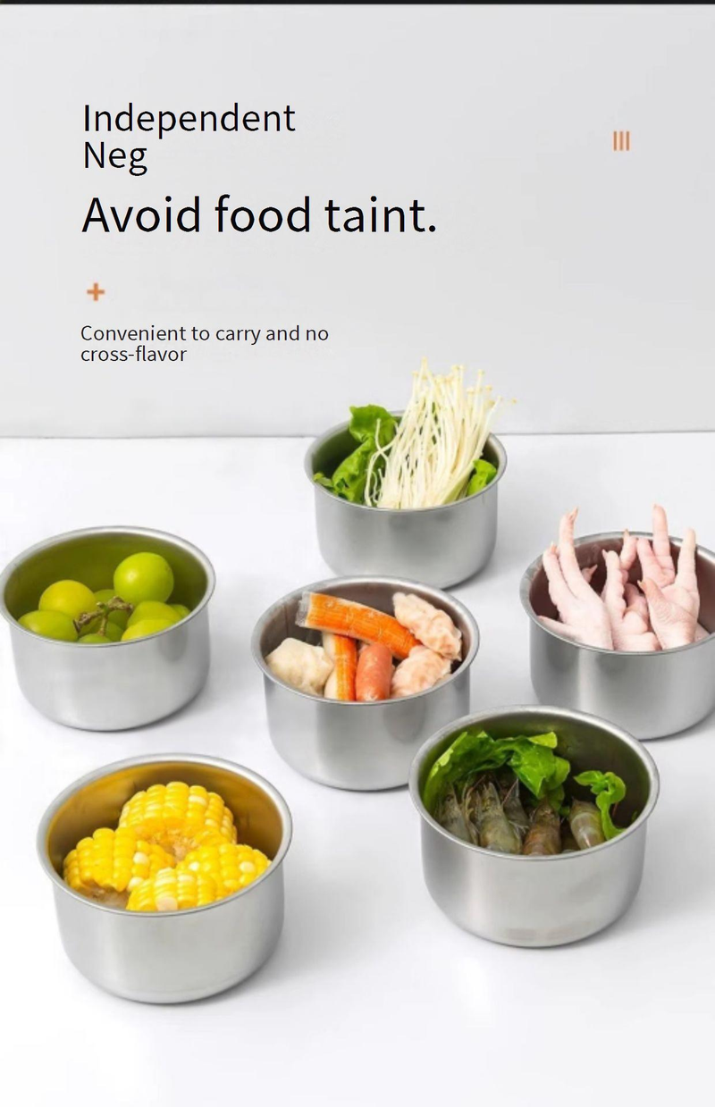 Contenitore per alimenti rotondo in acciaio inox con coperchio - Ermetico, adatto al microonde, portapranzo portatile per ufficio, picnic e preparazione pasti (confezione da 1)_voghion.com