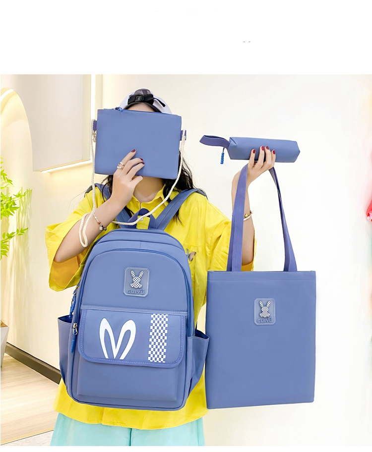 Zaini per bambini, zaino per scuola elementare, zaino per ragazze, grande capacità, zaino per studenti delle scuole medie e superiori, set multi-pezzo, zaino casual_voghion.com