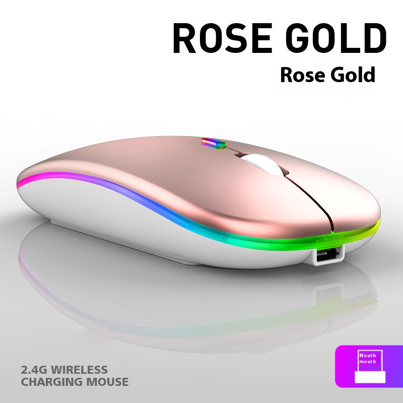 Rechargeable Silent Wireless Mouse – Bluetooth & 2.4G Dual-Mode, 1600DPI, Ergonomic Design For Laptop/PC_voghion.com