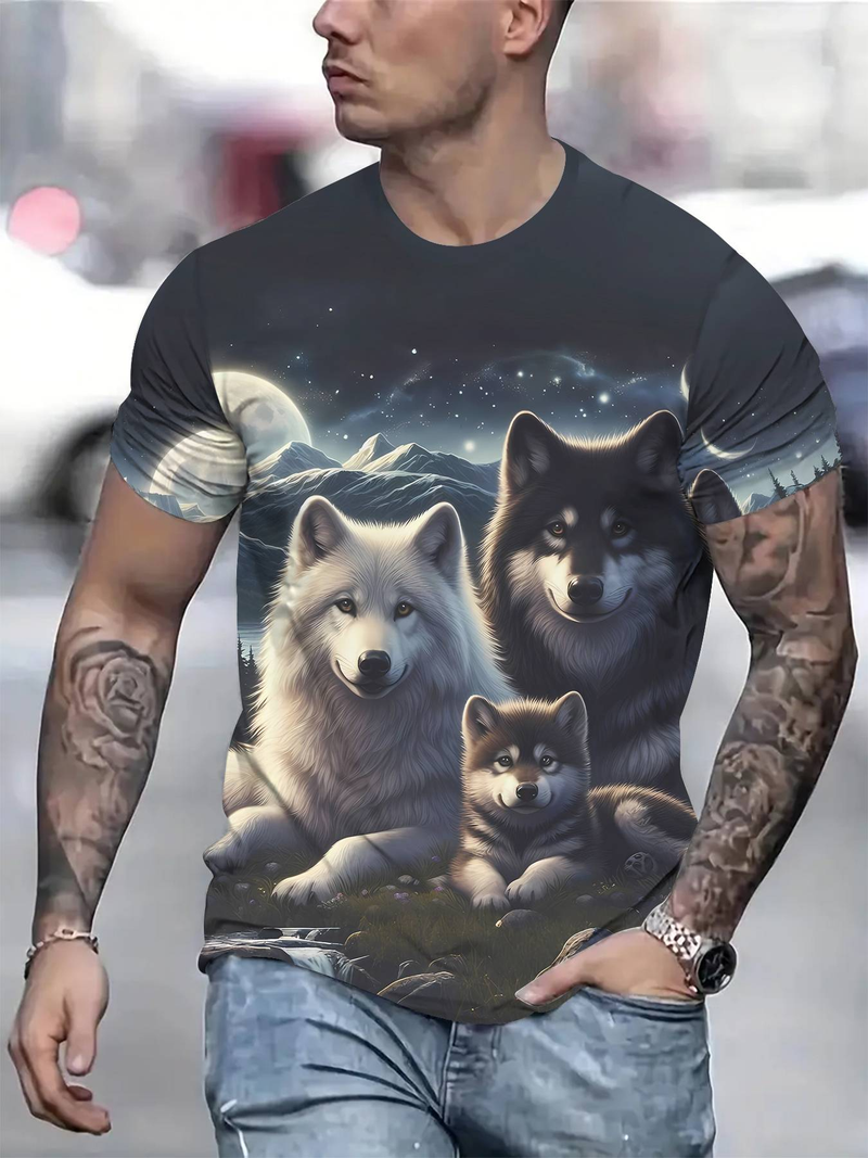 3D Digital Print Men's T-Shirt - Summer Fashion Short Sleeve Tee_voghion.com