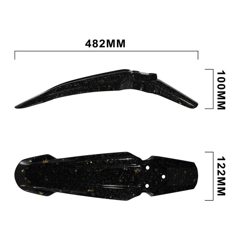 Carbonfaser-Kotflügel vorne für X/S Elektro-Dirtbike – Leichter und langlebiger Kotflügel für Offroad-Motorräder (Schwarzgold/Schwarzviolett, 49 x 13 x 10 cm)_voghion.com