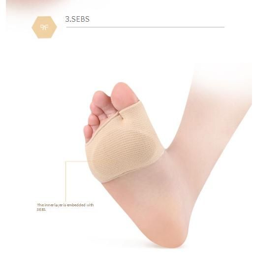 Breathable Anti-Slip Half Insole With Silicone Padding For Men & Women – Cushioned Forefoot Support For Bunions, Dance & Daily Comfort (Black/Beige)_voghion.com