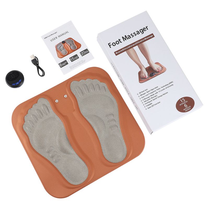 Intelligent EMS micro current pulse meridian health multifunctional sole massage foot pad_voghion.com