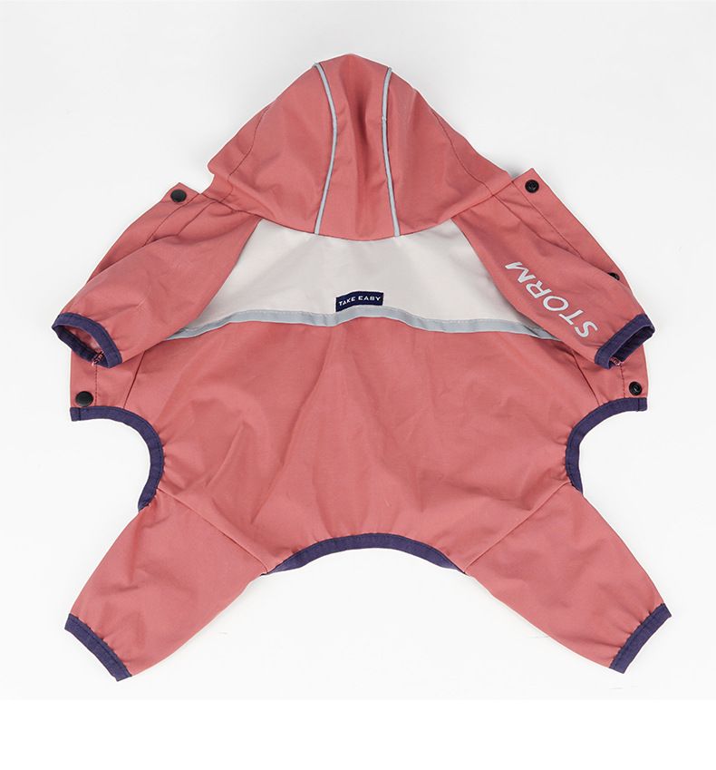 Pet And Dog Clothing, Rainproof, Breathable, Portable, Four Legged Raincoat, Reflective Night Coat_voghion.com