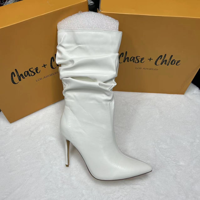 Chaussures pour femmes bottes à talons hauts originales pour femmes, fermetures éclair latérales à bout pointu, nouvelles bottes confortables pour femmes_voghion.com