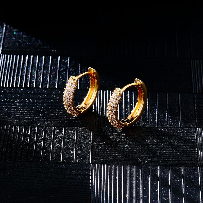 Mode Ohrringe Hip Hop Stil Männer und Frauen Ring Ohrringe Frauen galvanisierte Diamant eingebettet Ohrringe_voghion.com