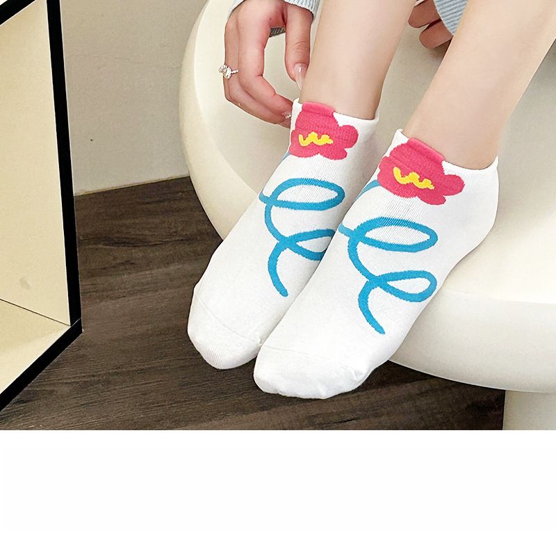 Calzini, calzini estivi da barca da donna, sottili, assorbenti del sudore e antiscivolo, e calzini invisibili a punta bassa in cotone._voghion.com