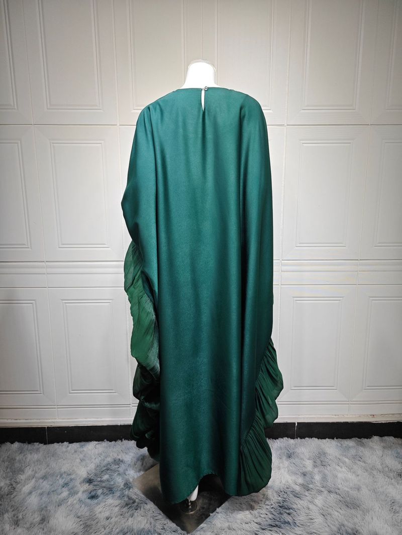 Damenbekleidung Muslimische Mode Robe Kleid Taille Satin_voghion.com
