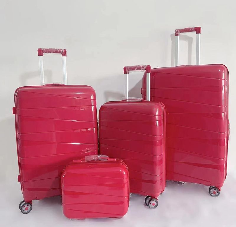 Set de trei piese din PP, valiză de călătorie universală cu roți marca comercială, bagaje de îmbarcare cu parolă de 20 inch_voghion.com