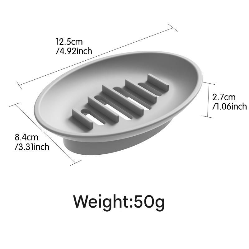 Portasapone di lusso in silicone con drenaggio | Portasapone antiscivolo ad asciugatura rapida | Portasapone antimuffa per bagno e cucina_voghion.com