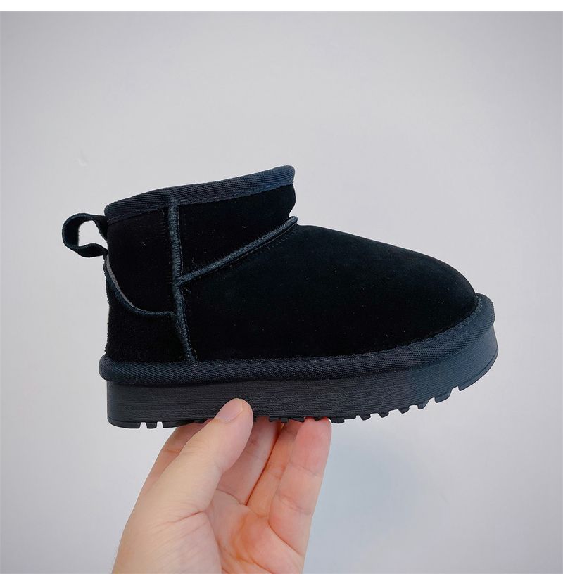 Stivali invernali da esterno per bambini, in pelle di pecora, in peluche, grandi, caldi, in cotone, per ragazzi e ragazze_voghion.com