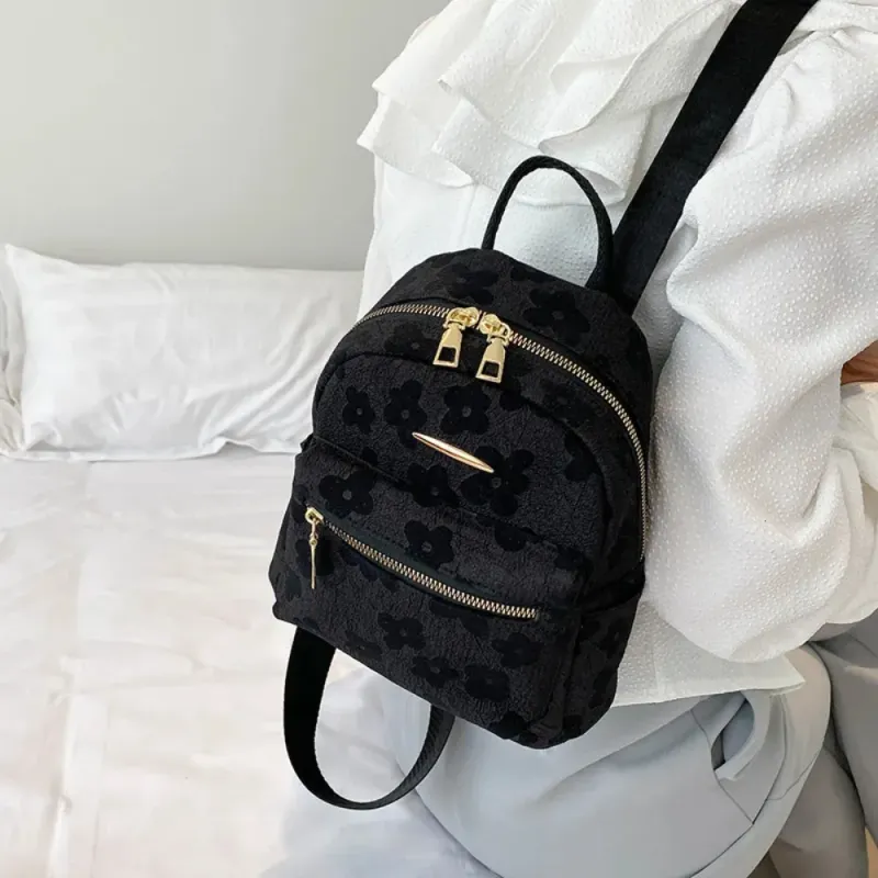 Borsa a tracolla piccola e multifunzione in pelle PU con stampa floreale, per donna, per la scuola, 250210_voghion.com