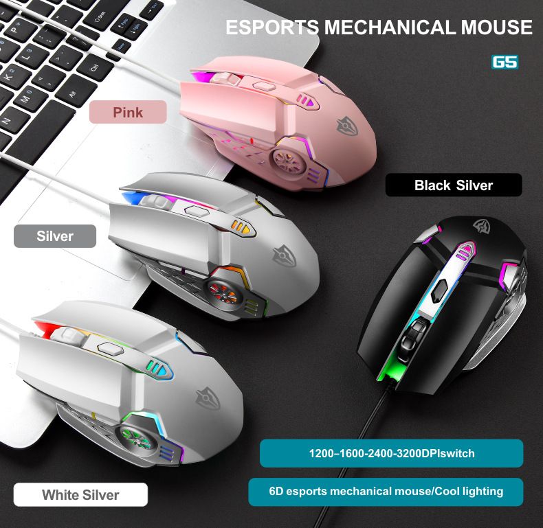 Digitex X7 Kabelgebundene Leuchtmaus USB Home Office Desktop Computer Business Gaming Mechanische Makrodefinition E-Sport_voghion.com