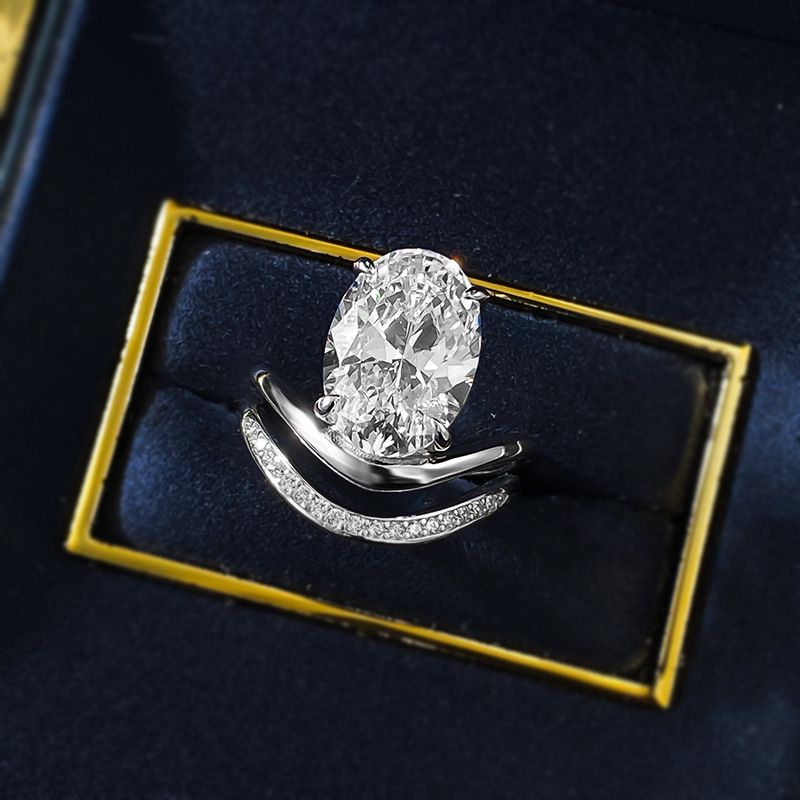 Hui Zhi Yi Schmuck 2025 Neue S Silber Oval Taube Ei 9*13mm Ei-Förmigen Diamant Ring Stapelbar_voghion.com