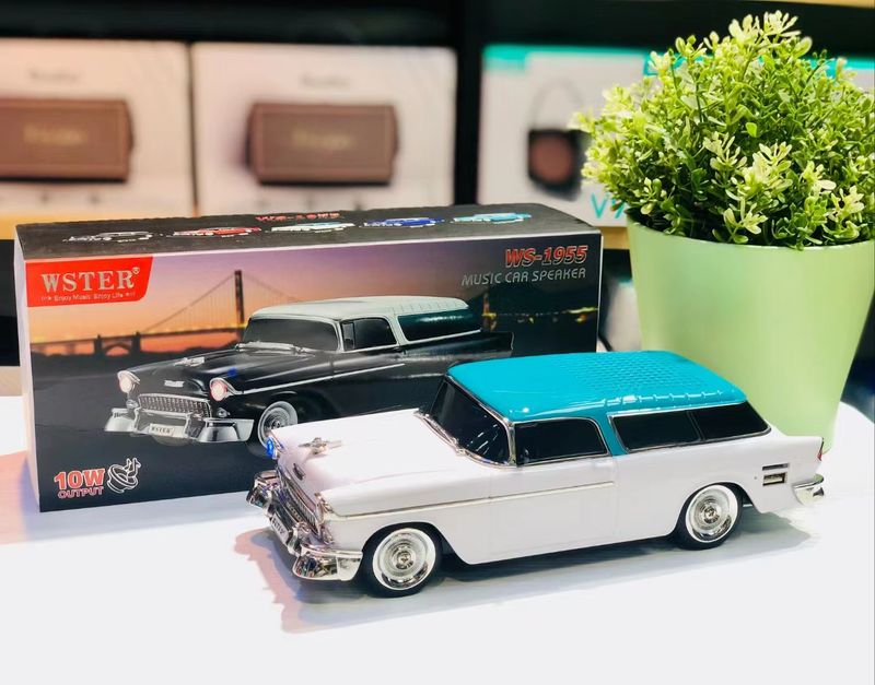 EONKO WS-1955 Nomad Deep Bass Bluetooth-Lautsprecher in Autoform mit TF USB FM AUX Freisprecheinrichtung TWS Selfie Disco Licht_voghion.com