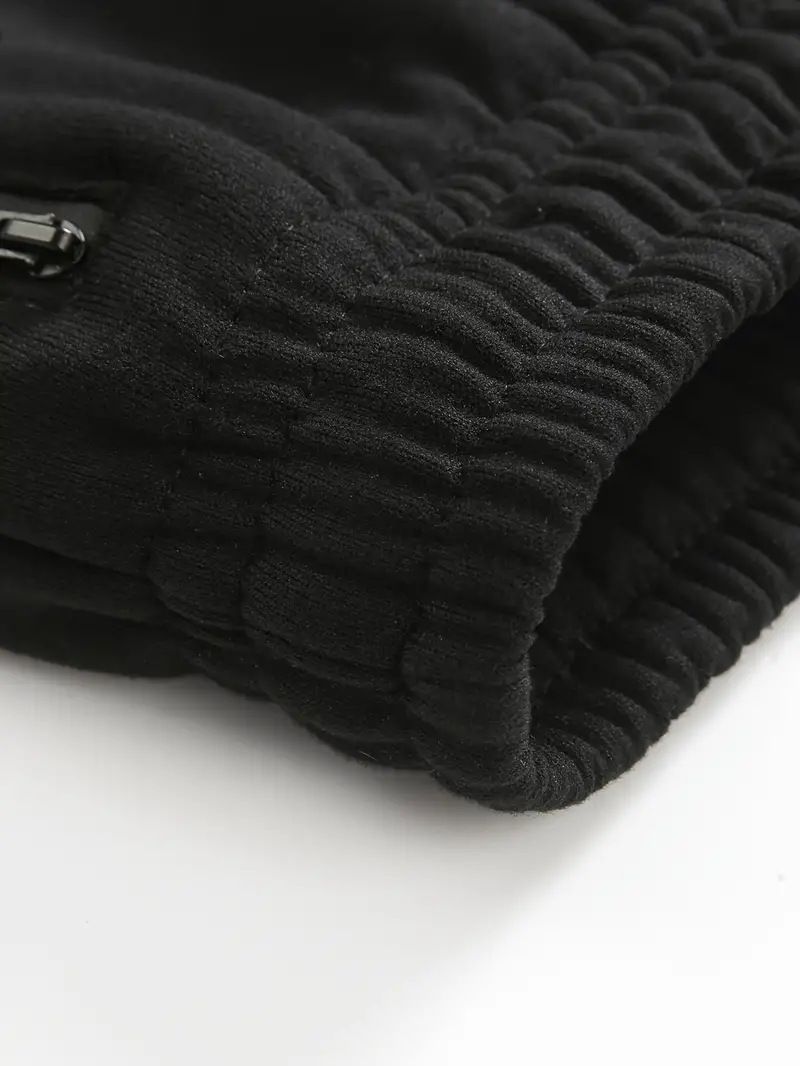 Men’s Fleece-Lined Hoodie & Jogger Set – Streetwear Essentials With Utility Pockets (S-2XL, Slim-Fit Cropped Pants, 96% Polyester)_voghion.com