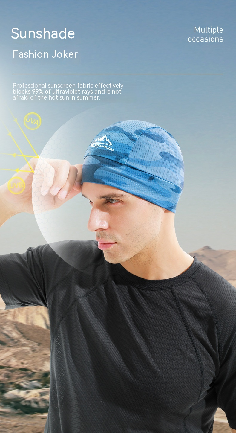 Casquette de cyclisme d'été pour hommes en soie glacée à séchage rapide, casquette en peau de melon, chapeau d'extérieur respirant, casquette de Protection solaire, Protection UV et protection solaire_voghion.com
