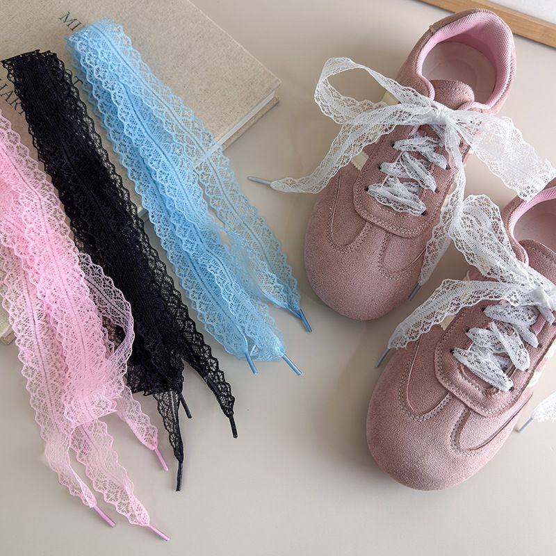 Accessori in pizzo bianco, lacci per scarpe con fiocco, perle, scarpe da ballo adattabili, scarpe casual, scarpe sportive, stile Ins_voghion.com