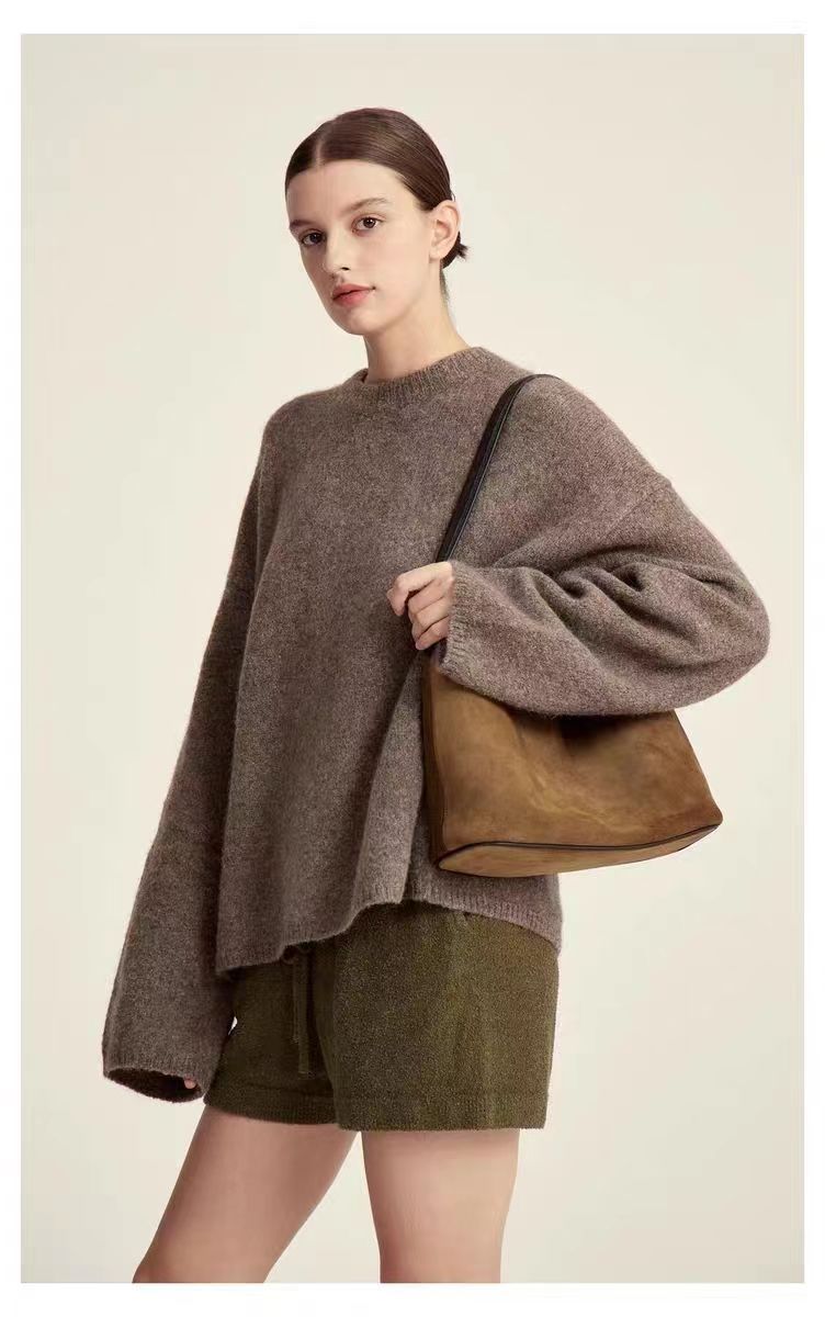 Live Lazy Tote mit großem Fassungsvermögen Wildleder Hobo Umhängetasche C344_voghion.com