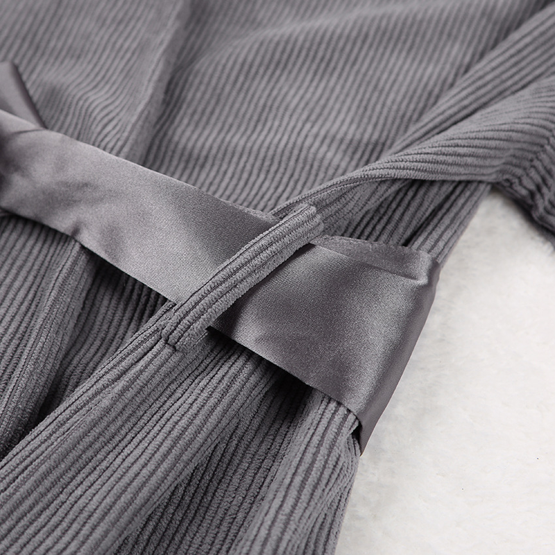 Damenbekleidung, modische Neckholder-Hose, Schnürrobe, dreiteiliger Pit-Samt-Thermo-Pyjama_voghion.com