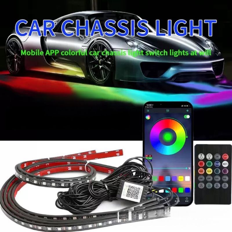 Decorazione per auto colorata, atmosfera controllata dal suono, sottoscocca modificato ad alta luminosità, impermeabile, LED lampeggiante che scorre_voghion.com