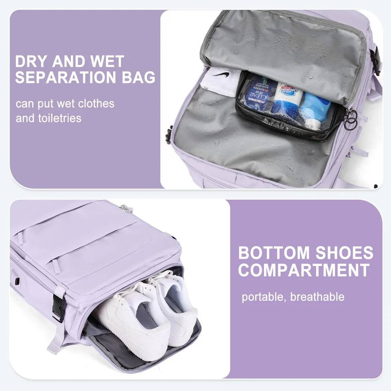 Reiserucksack für Damen, Handgepäckrucksack, TSA-Laptop-Rucksack, Flugzulassung, College-Krankenschwestertasche, lässiger Tagesrucksack fürs Wochenende (klein)_voghion.com