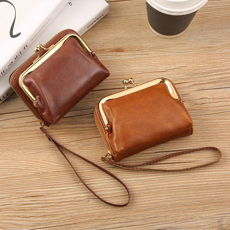Portafoglio Zero alla moda per nuove donne Porta carte da donna transfrontalieri Portafoglio Zero Portafoglio con cerniera Posizioni multiple per carte Portafoglio retrò_voghion.com