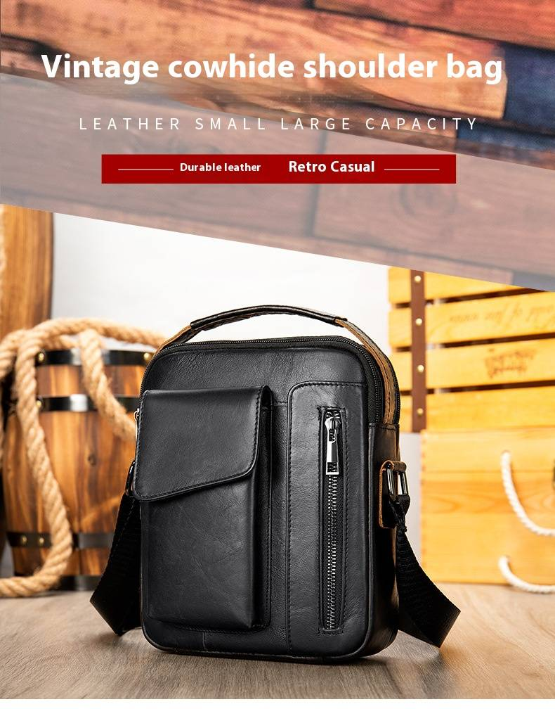 Borsa da uomo di marca, retrò, casual, piccola borsa a tracolla, borsa da uomo in vera pelle, cross-border_voghion.com