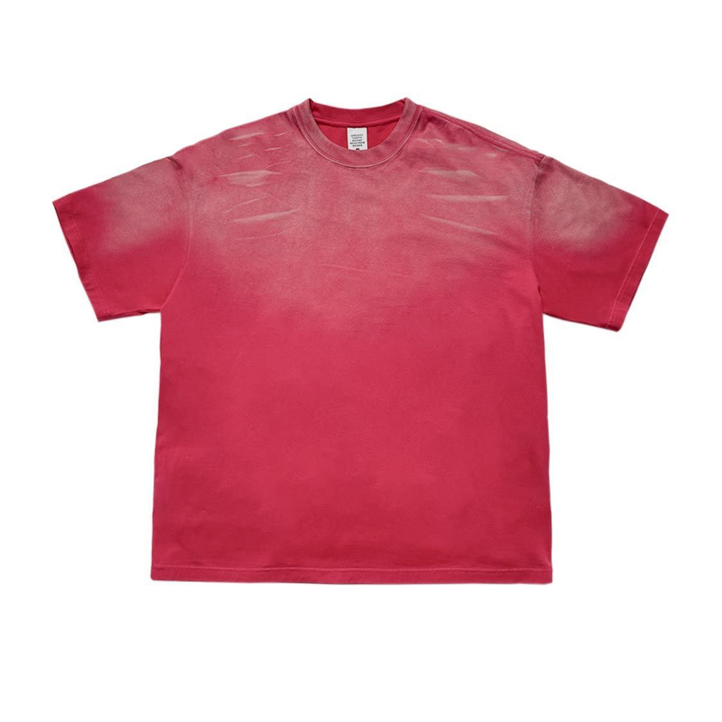 Abbigliamento da uomo, ampio, a maniche corte, stile High Street, vecchio, lavato, pantaloncini a maniche corte, completo_voghion.com