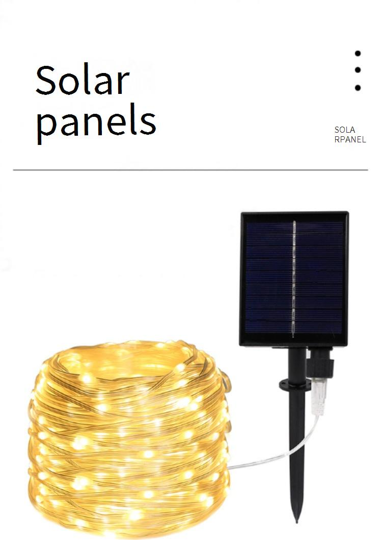 Lampki solarne LED z pilotem – wodoodporne, 3 tryby kolorów (ciepła biel/biały/kolorowy), wysoka jasność, idealne do dekoracji wnętrz i na zewnątrz_voghion.com