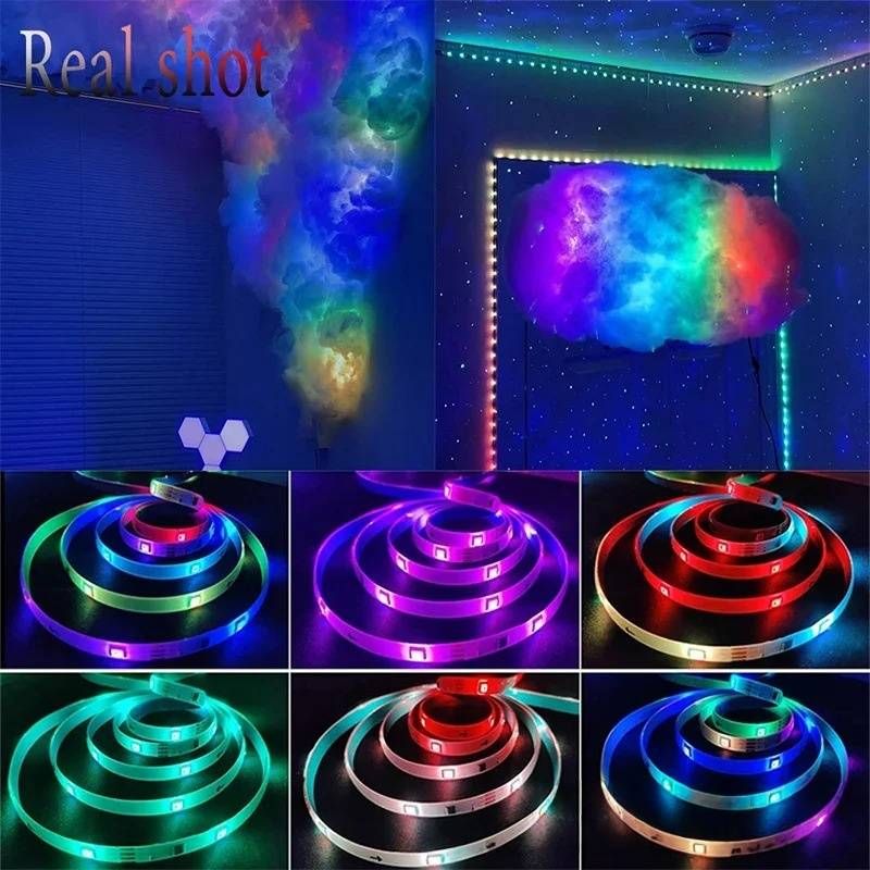 5V Bluetooth RGB LED Strip Lights With Music Sync & 28-Key Remote – Smart TV Backlight, Bedroom Ambiance Lighting For Home Decoration_voghion.com