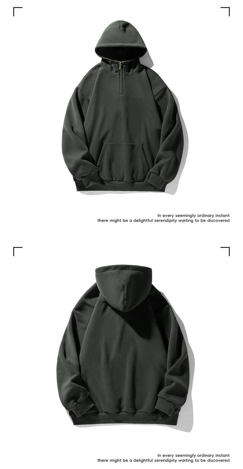 Felpa con cappuccio in pile con mezza zip da uomo – Pullover streetwear vintage con fodera in sherpa spessa, comoda felpa unisex per primavera e autunno_voghion.com