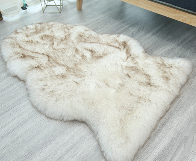 Nieuw effen imitatiewol tapijt bankkussen stoelkussen slaapkamer woonkamer erkermat schapenvachtmat (afmeting: 60*100cm)_voghion.com