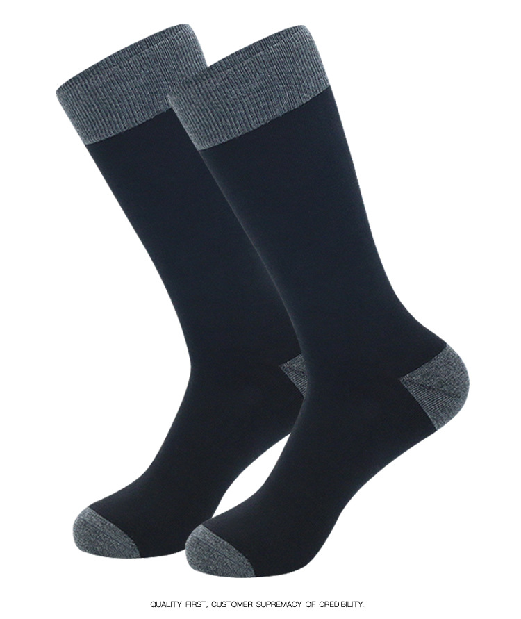 Men's Stockings Large Striped Solid Color Business Trend Autumn and Winter Men's Stockings_voghion.com
