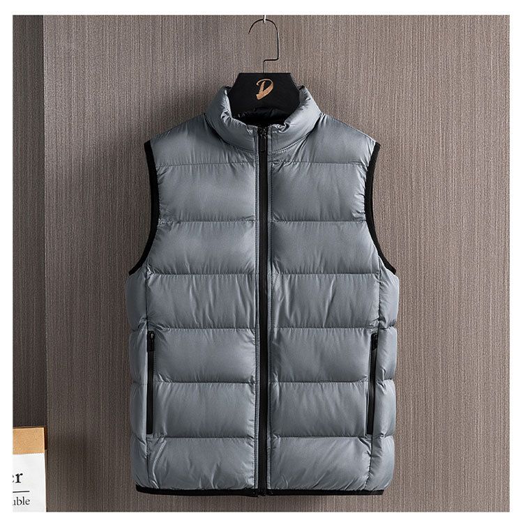 Unisex-Winterweste mit dicker Polsterung, Stehkragen, lockerer Passform für Männer und Frauen – leichte, warme Schichtung für Freizeit und Arbeit_voghion.com
