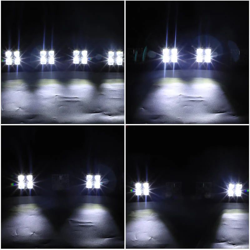 12W 3" Square Cube LED Work Lights With Chasing RGB Halo Ring,1 Pair, For Jeeps, 4x4 Cars, Trucks, Motorcycles, SUVs, ATVs_voghion.com