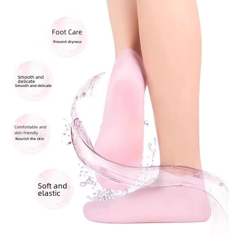 Silikonsocken Anti-Rissbildung Silikonsocken Silikon-Fußabdeckung Fußmaske Fußmaske Hautverjüngung Silikonabdeckung Feuchtigkeitsspendende Socken Vollfuß_voghion.com