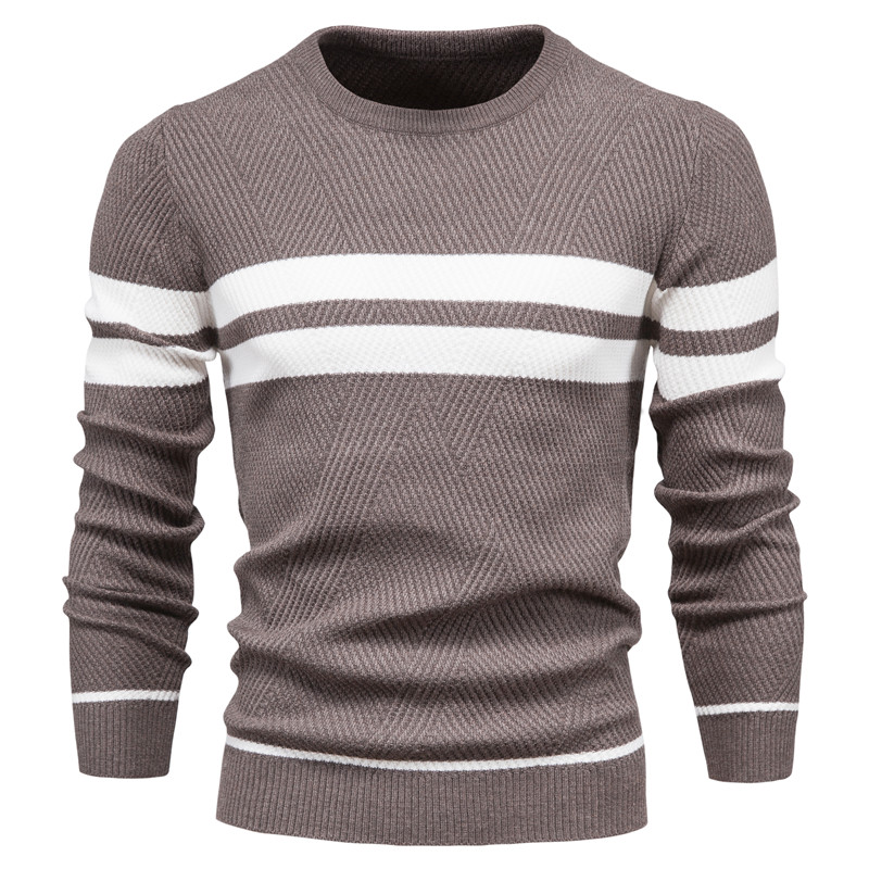 Neue Herbst Pullover Männer Pullover Oansatz Patchwork Langarm Warme Dünne Pullover Männer Casual Mode Pullover Männer Kleidung_voghion.com